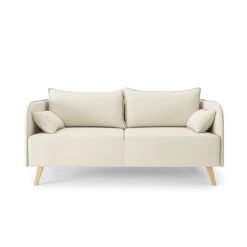 Canapé Droit SARAH Fixe Tissu Beige 3 Places -Canapé Rêve Promos Magasin canape droit sarah fixe tissu beige 3 places 1