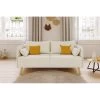 Canapé Droit SARAH Fixe Tissu Beige 3 Places