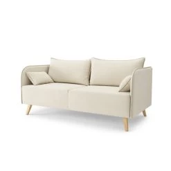 Canapé Droit SARAH Fixe Tissu Beige 3 Places -Canapé Rêve Promos Magasin canape droit sarah fixe tissu beige 3 places 2