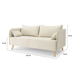 Canapé Droit SARAH Fixe Tissu Beige 3 Places -Canapé Rêve Promos Magasin canape droit sarah fixe tissu beige 3 places 6