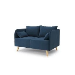 Canapé Droit SARAH Fixe Tissu Bleu 2 Places -Canapé Rêve Promos Magasin canape droit sarah fixe tissu bleu 2 places 2