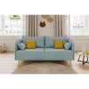 Canapé Droit SARAH Fixe Tissu Bleu Clair 3 Places