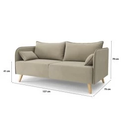 Canapé Droit SARAH Fixe Tissu Grège 3 Places -Canapé Rêve Promos Magasin canape droit sarah fixe tissu grege 3 places 6