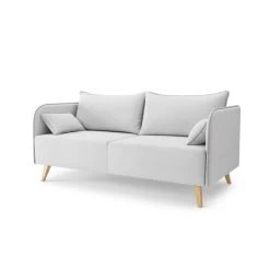 Canapé Droit SARAH Fixe Tissu Gris Clair 3 Places -Canapé Rêve Promos Magasin canape droit sarah fixe tissu gris clair 3 places 2