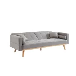 Canapé KELLY Droit Convertible En Tissu Gris 11 Canapé KELLY Droit Convertible En Tissu Gris -Canapé Rêve Promos Magasin canape kelly gris convertible 2