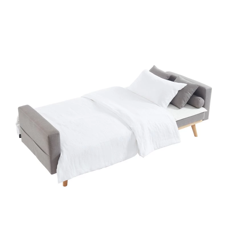 Canapé KELLY Droit Convertible En Tissu Gris 6 Canapé KELLY Droit Convertible En Tissu Gris – Image 6