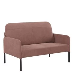 Canapé Droit LIAM En Velours Côtelé Rose Fixe -Canapé Rêve Promos Magasin canape liam velours cotele rose droit et fixe 2