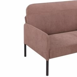 Canapé Droit LIAM En Velours Côtelé Rose Fixe -Canapé Rêve Promos Magasin canape liam velours cotele rose droit et fixe 4