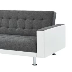 Canapé LUXURY XL Convertible Et Réversible PU Blanc Tissu Gris -Canapé Rêve Promos Magasin canape luxury xl convertible et reversible pu blanc tissu gris 4