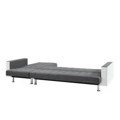 Canapé LUXURY XL Convertible Et Réversible PU Blanc Tissu Gris -Canapé Rêve Promos Magasin canape luxury xl convertible et reversible pu blanc tissu gris 8