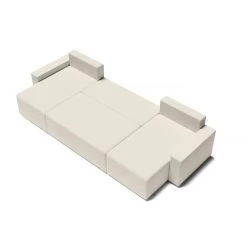 Canapé Panoramique ALMA Convertible Velours Côtelé Beige 6 Places -Canapé Rêve Promos Magasin canape panoramique alma convertible velours cotele beige 6 places 3