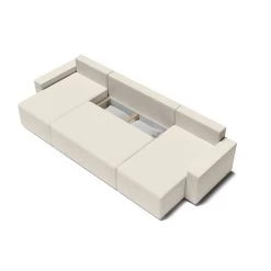 Canapé Panoramique ALMA Convertible Velours Côtelé Beige 6 Places -Canapé Rêve Promos Magasin canape panoramique alma convertible velours cotele beige 6 places 4