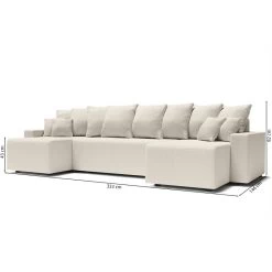 Canapé Panoramique ALMA Convertible Velours Côtelé Beige 6 Places -Canapé Rêve Promos Magasin canape panoramique alma convertible velours cotele beige 6 places 9