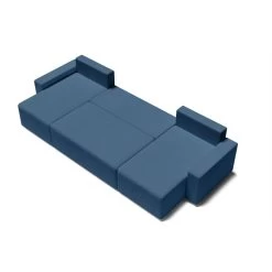 Canapé Panoramique ALMA Convertible Velours Côtelé Bleu Cobalt 6 Places -Canapé Rêve Promos Magasin canape panoramique alma convertible velours cotele bleu cobalt 6 places 3