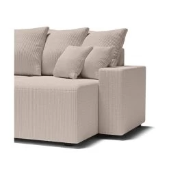 Canapé Panoramique ALMA Convertible Velours Côtelé Grège 6 Places -Canapé Rêve Promos Magasin canape panoramique alma convertible velours cotele grege 6 places 6