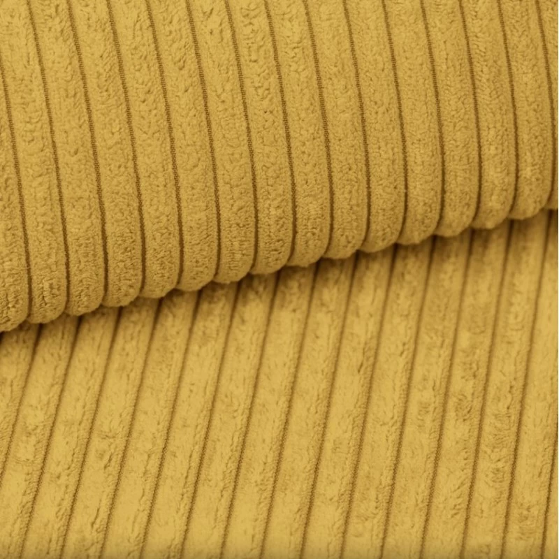 Canapé Panoramique ALMA Convertible Velours Côtelé Jaune 6 Places 8 Canapé Panoramique ALMA Convertible Velours Côtelé Jaune 6 Places – Image 8