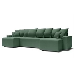 Canapé Panoramique ALMA Convertible Velours Côtelé Vert 6 Places -Canapé Rêve Promos Magasin canape panoramique alma convertible velours cotele vert 6 places 2