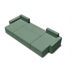 Canapé Panoramique ALMA Convertible Velours Côtelé Vert 6 Places -Canapé Rêve Promos Magasin canape panoramique alma convertible velours cotele vert 6 places 3