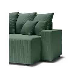 Canapé Panoramique ALMA Convertible Velours Côtelé Vert 6 Places -Canapé Rêve Promos Magasin canape panoramique alma convertible velours cotele vert 6 places 6