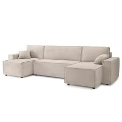 Canapé Panoramique MIRA Convertible Velours Grège 6 Places -Canapé Rêve Promos Magasin canape panoramique mira convertible velours grege 5 places 2