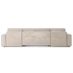 Canapé Panoramique MIRA Convertible Velours Grège 6 Places -Canapé Rêve Promos Magasin canape panoramique mira convertible velours grege 5 places 5