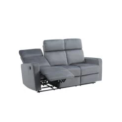 Canapé Relax LOVA En Velours Gris Avec Fonction électrique -Canapé Rêve Promos Magasin canape relax lova velours gris electrique 3 places 4