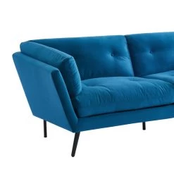 Lot De Canapés THELMA En Velours Bleu Fixe -Canapé Rêve Promos Magasin canape thelma 32 velours bleu lot canapes 3places 2places 3