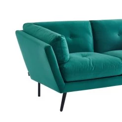 Lot De Canapés THELMA En Velous Vert Fixe -Canapé Rêve Promos Magasin canape thelma 32 velours vert lot canapes 3places 2places 5