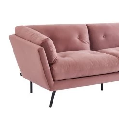 Lot De Canapés THELMA En Velours Vieux Rose Fixe -Canapé Rêve Promos Magasin canape thelma 32 velours vieux rose lot canapes 3places 2places 3