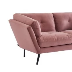 Lot De Canapés THELMA En Velours Vieux Rose Fixe -Canapé Rêve Promos Magasin canape thelma 32 velours vieux rose lot canapes 3places 2places 6
