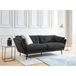 Canapé THELMA En Velours Gris Au Style Scandinave -Canapé Rêve Promos Magasin canape thelma velours gris style scandinave 3