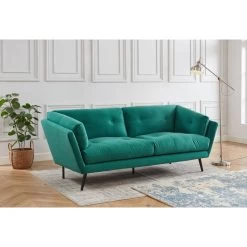 Canapé THELMA En Velours Vert Au Style Scandinave 7 Canapé THELMA En Velours Vert Au Style Scandinave -Canapé Rêve Promos Magasin canape thelma velours vert style scandinave 2