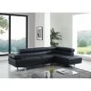 Canapé VICTOR En PU Noir Avec Angle à Droite Et Fixe