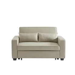 Canapé Droit LENA Convertible Tissu Grège 2 Places -Canapé Rêve Promos Magasin canpe droit lena convertible tissu grege 2 places 1