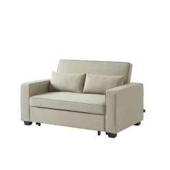 Canapé Droit LENA Convertible Tissu Grège 2 Places -Canapé Rêve Promos Magasin canpe droit lena convertible tissu grege 2 places 2