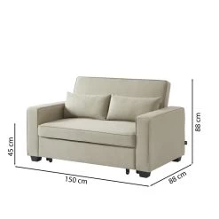 Canapé Droit LENA Convertible Tissu Grège 2 Places -Canapé Rêve Promos Magasin canpe droit lena convertible tissu grege 2 places 6