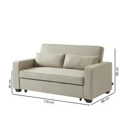 Canapé Droit LENA Convertible Tissu Grège 3 Places -Canapé Rêve Promos Magasin canpe droit lena convertible tissu grege 3 places 6