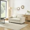 Canapé Droit LENA Convertible Velours Beige 2 Places