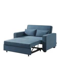 Canapé Droit LENA Convertible Velours Bleu 2 Places -Canapé Rêve Promos Magasin canpe droit lena convertible velours bleu 2 places 3