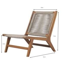 Fauteuil De Jardin AVERY En Bois D'acacia Et Corde Coloris Naturel -Canapé Rêve Promos Magasin chaise de relax avery 2