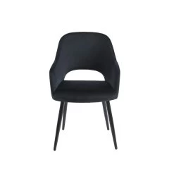 Chaise PHILOMENE Velours Noir Pieds En Métal Noir 9 Chaise PHILOMENE Velours Noir Pieds En Métal Noir -Canapé Rêve Promos Magasin chaise philomene velours noir pieds en metal noir 2