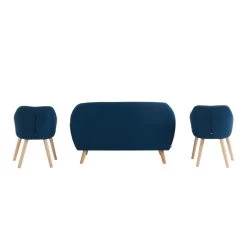 Ensemble HILDA En Tissu Bleu 1 Canapé Et 2 Fauteuils -Canapé Rêve Promos Magasin ensemble canapefauteuil hilda tissu bleu canape 2 places 2 fauteuils 2