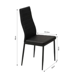 Ensemble Repas FELIX Effet Chêne Et PU Noir 6 Chaises -Canapé Rêve Promos Magasin ensemble repas felix effet chene et pu noir 4 chaises 1