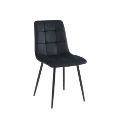 Ensemble Repas FELIX Effet Chêne Et Velours Noir 4 Chaises -Canapé Rêve Promos Magasin ensemble repas felix effet chene et velours noir 4 chaises 7