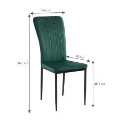 Ensemble Repas FELIX Effet Chêne Et Velours Vert 4 Chaises -Canapé Rêve Promos Magasin ensemble repas felix effet chene et velours vert 4 chaises 1