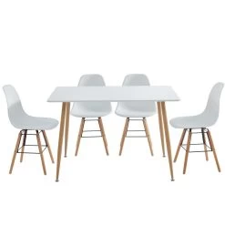 Ensemble Repas KITTOS Laqué Blanc Mat 4 Personnes 120cm 7 Ensemble Repas KITTOS Laqué Blanc Mat 4 Personnes 120cm -Canapé Rêve Promos Magasin ensemble repas kittos 2