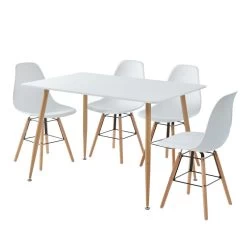 Ensemble Repas KITTOS Laqué Blanc Mat 4 Personnes 120cm 8 Ensemble Repas KITTOS Laqué Blanc Mat 4 Personnes 120cm -Canapé Rêve Promos Magasin ensemble repas kittos 3
