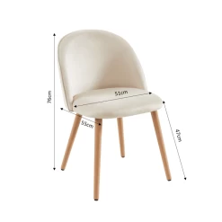 Ensemble Repas MACARON Effet Chêne Et Velours Beige 4 Chaises -Canapé Rêve Promos Magasin ensemble repas macaron effet chene et velours beige 4 chaises 1