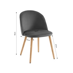 Ensemble Repas MACARON Effet Chêne Et Velours Gris 4 Chaises -Canapé Rêve Promos Magasin ensemble repas macaron effet chene et velours gris 4 chaises 1
