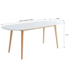 Table Extensible ERIKA Laqué Blanc Mat 8 Personnes 160 à 200cm -Canapé Rêve Promos Magasin erika1 table blanche 1